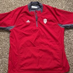Adidas Red and Gray Half-Zip Top